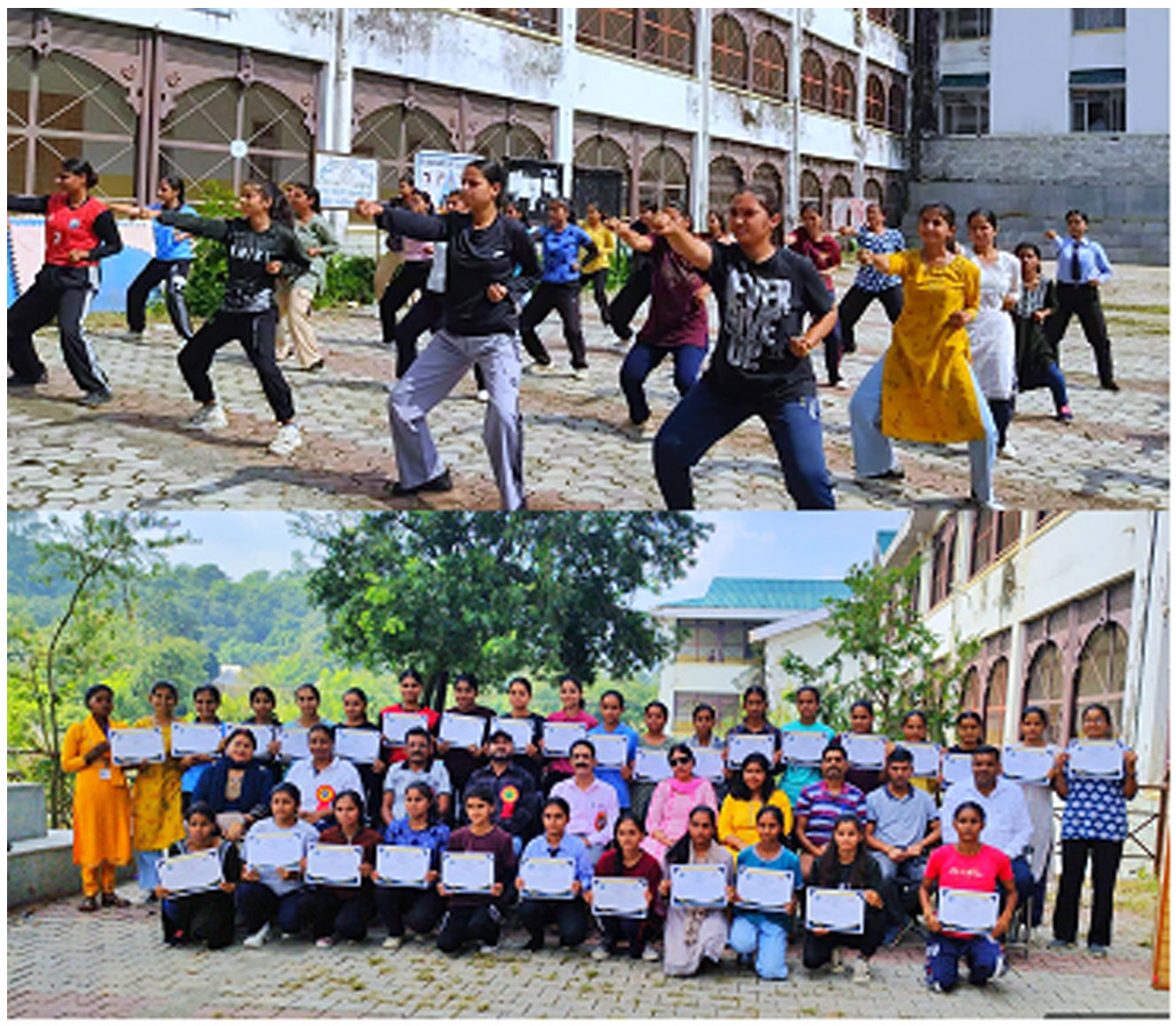 Girls learnt self-defence techniques in Bangana College
